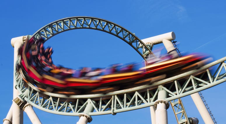 Roller Coaster, Amusement Park Roller Coaster, Amusement Park