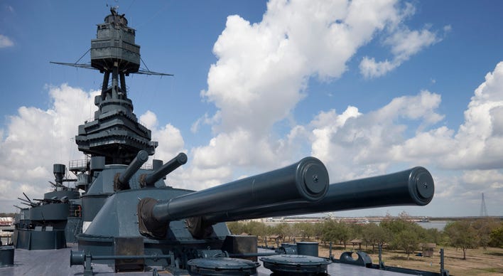 Battleship Texas 14 inch guns of the Battleship Texas