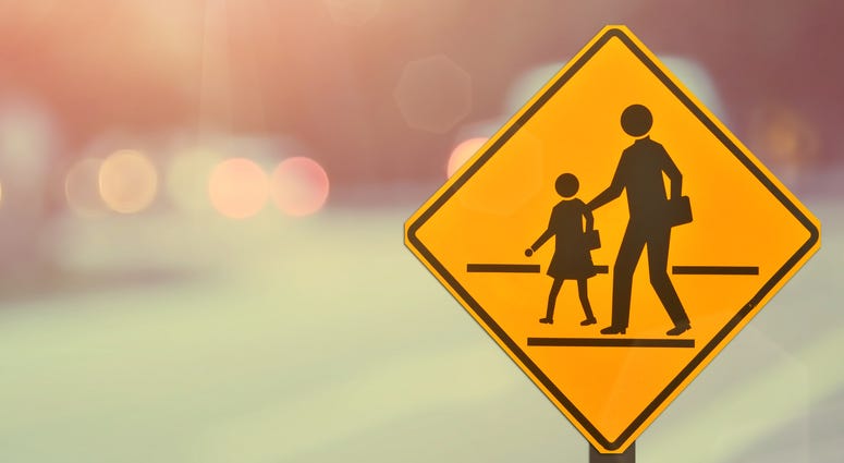 Crosswalk, School Zone, Crosswalk, School Zone,