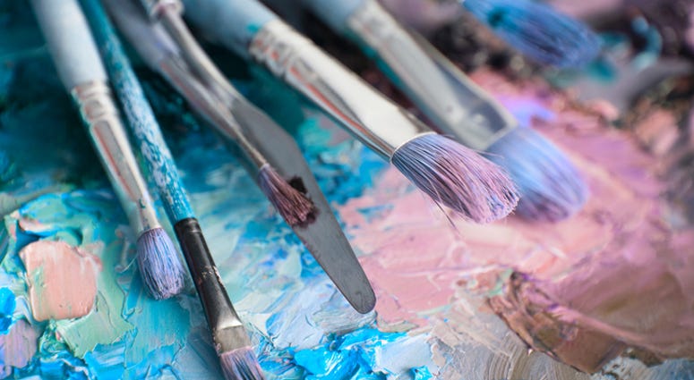 macro artist's palette, texture mixed oil paints macro artist's palette, texture mixed oil paints
