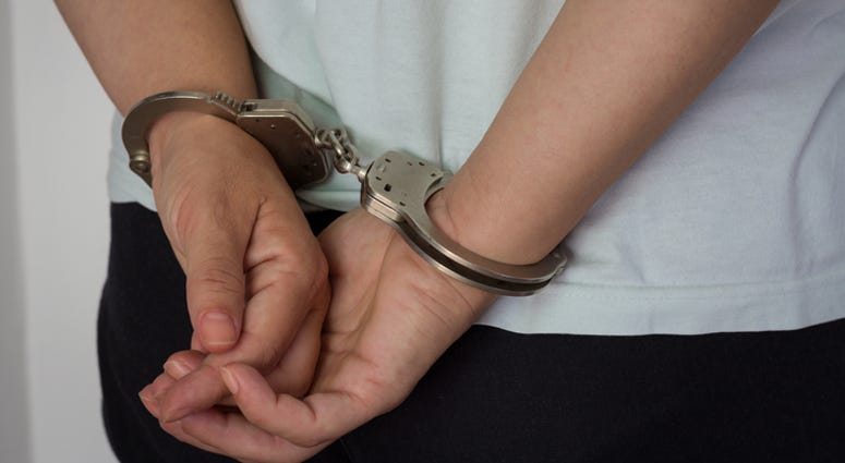 Women In Prison, Female Prison Women criminal in handcuffs