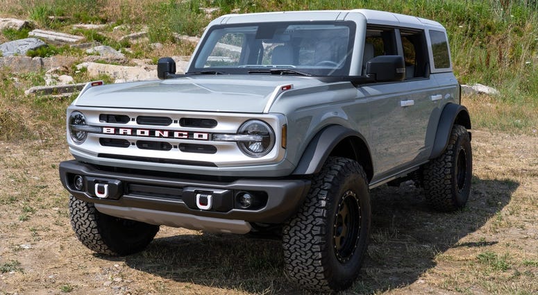The front of a Ford Bronco 4-door The front of a Ford Bronco 4-door