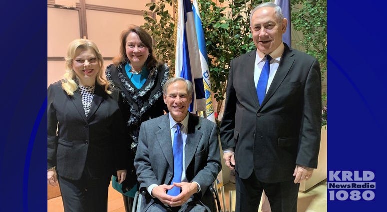 Texas Governor Greg Abbott, Israeli Prime Minister Benjamin Netanyahu Texas Governor Greg Abbott, Israeli Prime Minister Benjamin Netanyahu