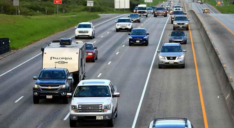 Aug 24, 2017; Corpus Christi, TX, USA; View of traffic on Interstate 37 West as Hurricane Harvey approaches the area. Aug 24, 2017; Corpus Christi, TX, USA; View of traffic on Interstate 37 West as Hurricane Harvey approaches the area.