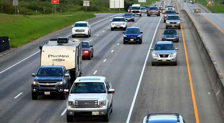 Aug 24, 2017; Corpus Christi, TX, USA; View of traffic on Interstate 37 West as Hurricane Harvey approaches the area. Aug 24, 2017; Corpus Christi, TX, USA; View of traffic on Interstate 37 West as Hurricane Harvey approaches the area.