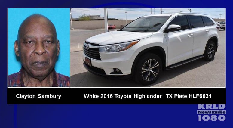 Silver Alert, Clayton Sambury A Silver Alert has been issued for 78 year old Clayton Sambury