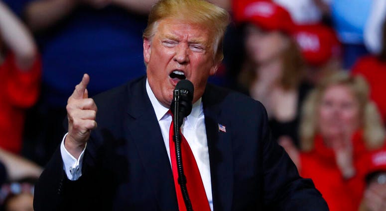 President Donald Trump President Donald Trump speaks during a rally in Grand Rapids, Mich., Thursday, March 28, 2019