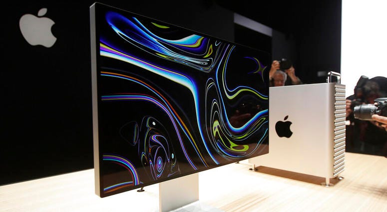 Mac Pro a monitor of the Mac Pro is shown in the display room at the Apple Worldwide Developers Conference in San Jose, Calif. On Friday, June 28