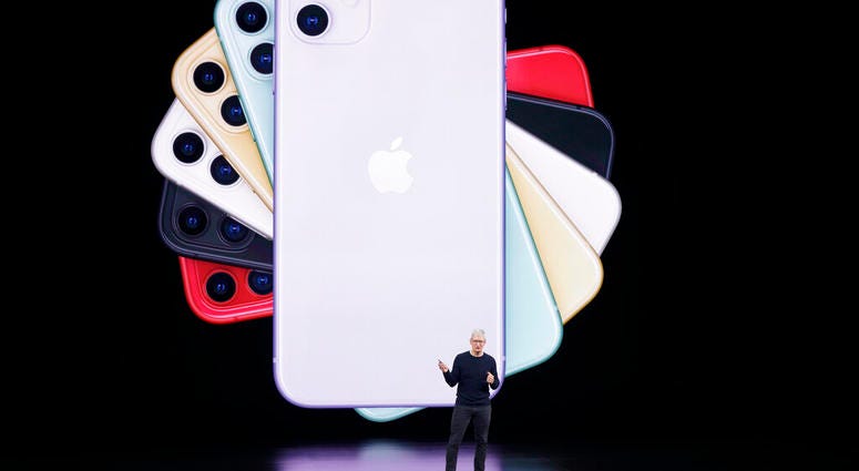 Apple CEO Tim Cook talks about the latest iPhone during an event to announce new products Tuesday, Sept. 10, 2019, in Cupertino, Calif. Apple CEO Tim Cook talks about the latest iPhone during an event to announce new products Tuesday, Sept. 10, 2019, in Cupertino, Calif.