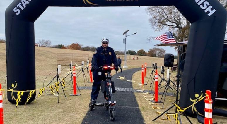 DCCCD Police Lt. Keith Clicque on Trikke DCCCD Police Lt. Keith Clicque on Trikke
