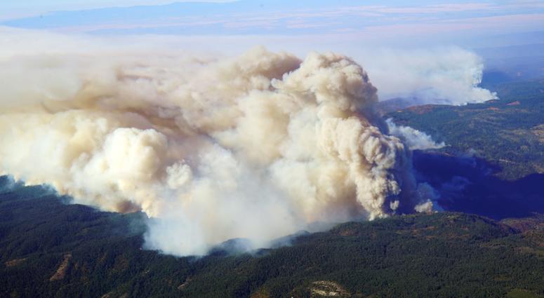 California Wildfires Heavy smoke blankets the forest where the Camp Fire is burning heavily near Paradise, California