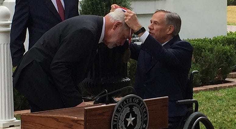 Governor Greg Abbott Medal of Courage, West Freeway Church of Christ hero Jack Wilson Governor Greg Abbott Medal of Courage, West Freeway Church of Christ hero Jack Wilson
