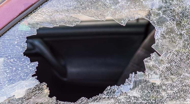 Broken car window Broken car window