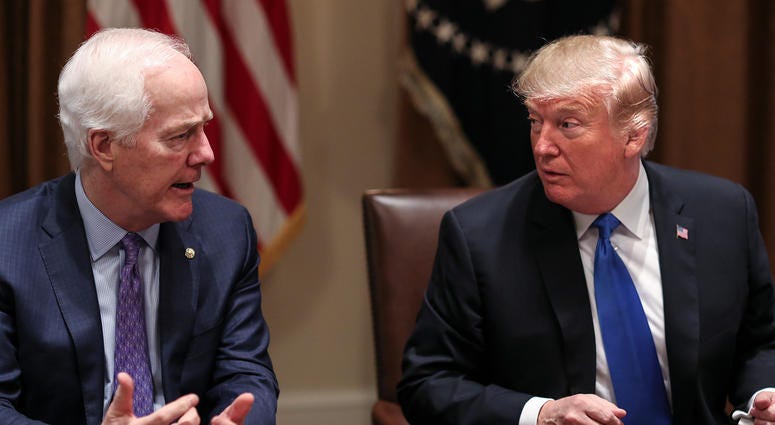Senator John Cornyn, President Donald Trump Senator John Cornyn, President Donald Trump