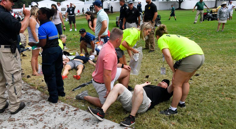 Fans injured by lightning strike at PGA Fans injured by lightning strike at PGA