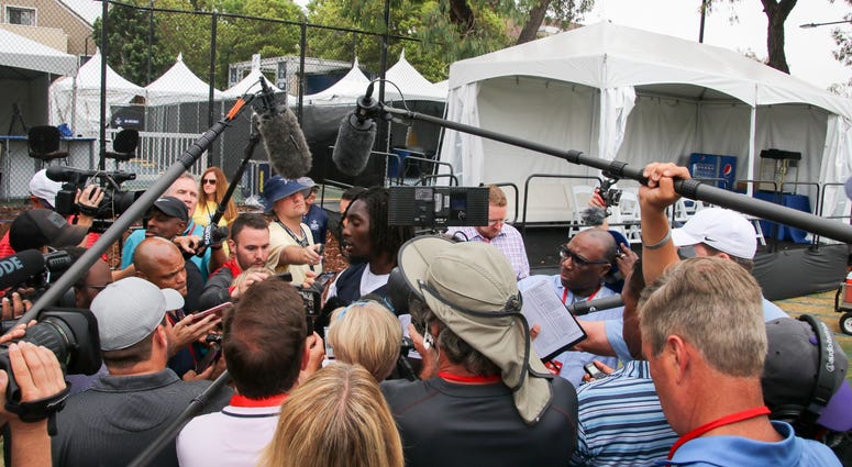 Demarcus Lawrence At 2018 Dallas Cowboys Training Camp Demarcus Lawrence At 2018 Dallas Cowboys Training Camp
