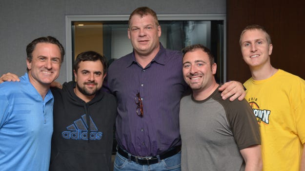 WWE star Kane (Glen Jacobs) with Shan & RJ WWE star Kane (Glen Jacobs) with Shan & RJ