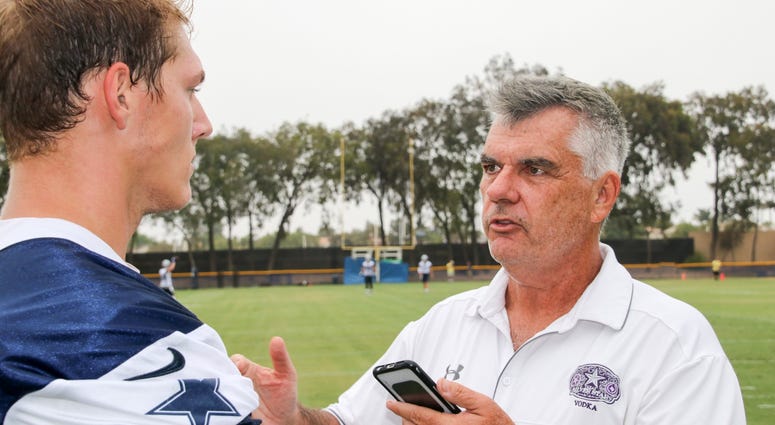 Leighton Vander Esch And Mike Fisher At 2018 Dallas Cowboys Training Camp Leighton Vander Esch And Mike Fisher At 2018 Dallas Cowboys Training Camp