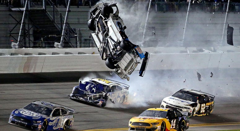 NASCAR Cup Series driver Ryan Newman (6) wrecks during the Daytona 500 at Daytona International Speedway. NASCAR Cup Series driver Ryan Newman (6) wrecks during the Daytona 500 at Daytona International Speedway.