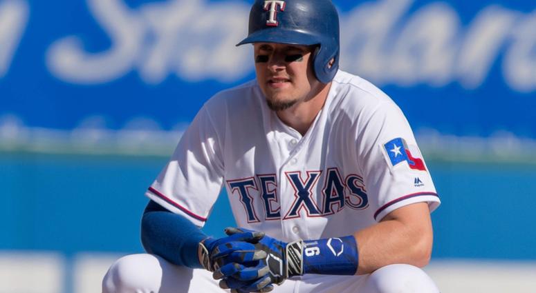 Texas Rangers left fielder Ryan Rua Texas Rangers left fielder Ryan Rua