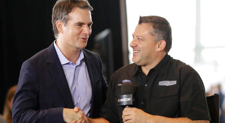 Tony Stewart Tony Stewart, right, is congratulated by Jeff Gordon after being named to the NASCAR Hall of Fame class of 2020