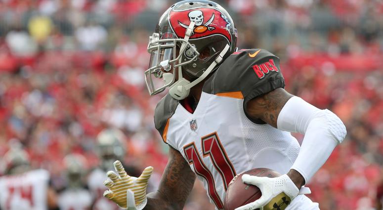 Nov 11, 2018; Tampa, FL, USA; Tampa Bay Buccaneers wide receiver DeSean Jackson (11) runs with the ball during the second half at Raymond James Stadium. Nov 11, 2018; Tampa, FL, USA; Tampa Bay Buccaneers wide receiver DeSean Jackson (11) runs with the ball during the second half at Raymond James Stadium.