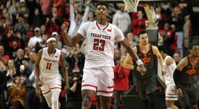 Feb 27, 2019; Lubbock, TX, USA; Texas Tech Red Raiders guard Jarrett Culver (23) celebrates a basket against the Oklahoma State Cowboys in the second half at United Supermarkets Arena. Feb 27, 2019; Lubbock, TX, USA; Texas Tech Red Raiders guard Jarrett Culver (23) celebrates a basket against the Oklahoma State Cowboys in the second half at United Supermarkets Arena.