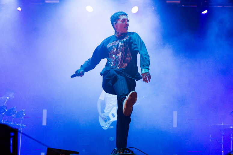 Oli Sykes of Bring Me The Horizon performs on stage on day 2 of Leeds Festival in Bramham Park in Leeds, UK Oli Sykes of Bring Me The Horizon performs on stage on day 2 of Leeds Festival in Bramham Park in Leeds, UK