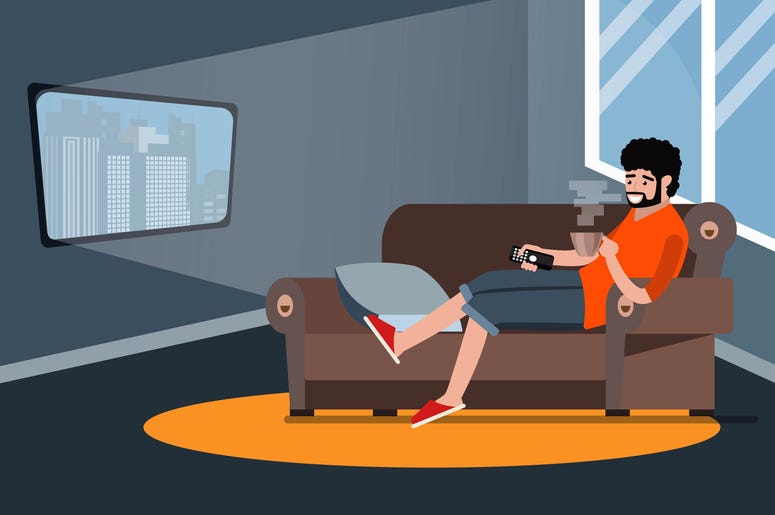 man watching TV