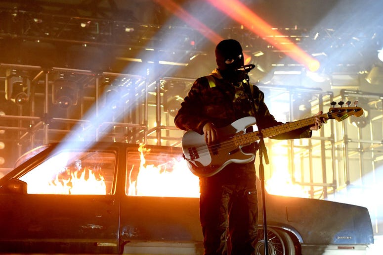 Tyler Joseph of Twenty One Pilots performs at the Forum on November 10, 2018 in Inglewood, California Tyler Joseph of Twenty One Pilots performs at the Forum on November 10, 2018 in Inglewood, California