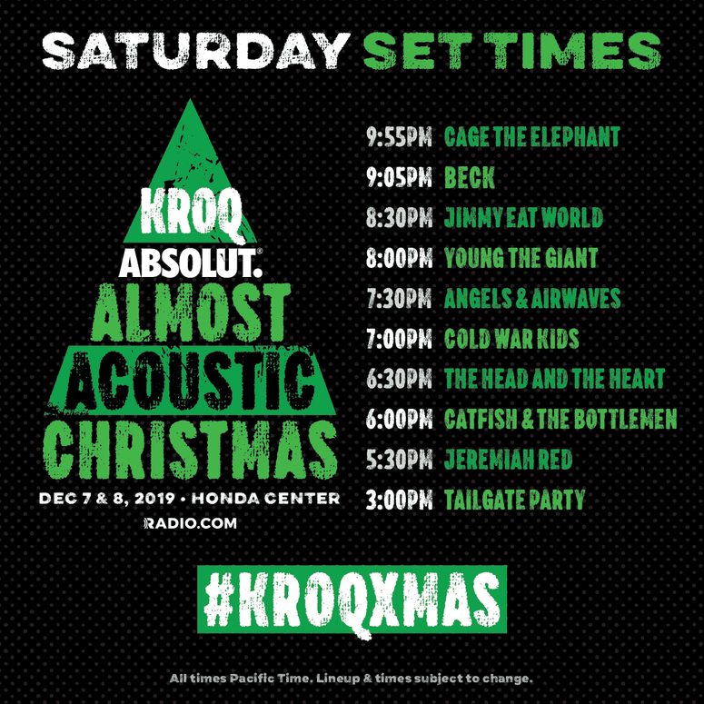 #KROQXMAS Night One Set Times