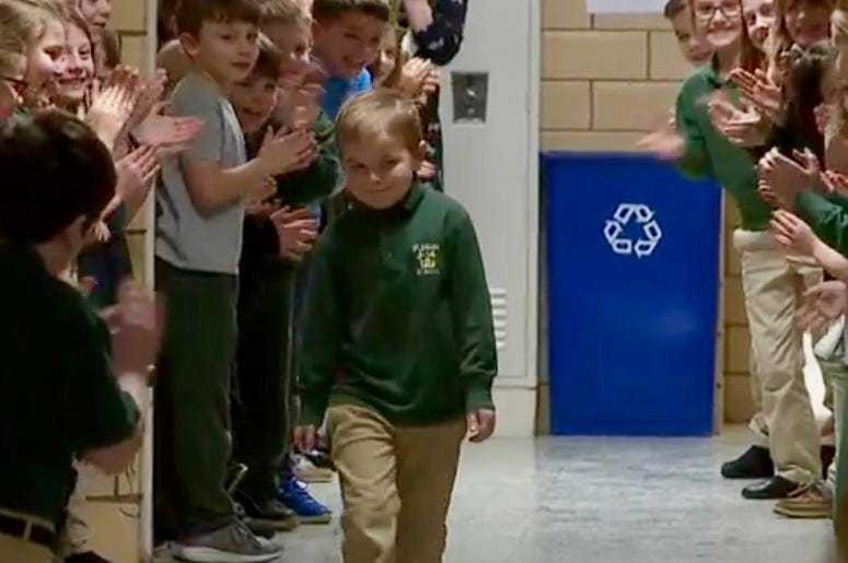 Great News: Meet the boy who beat leukemia and was given a standing ovation at school