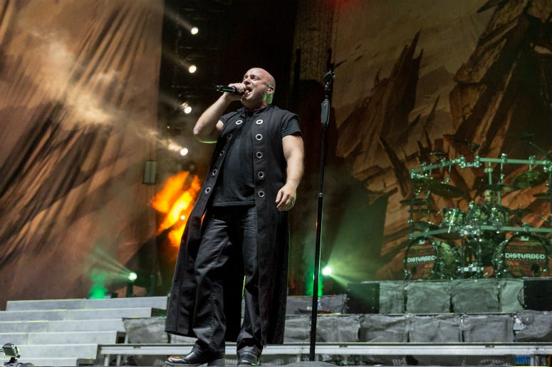 David Draiman and Mike Wengren of Disturbed at Toyota Park during Open Air Chicago on July 16, 2016 David Draiman and Mike Wengren of Disturbed at Toyota Park during Open Air Chicago on July 16, 2016