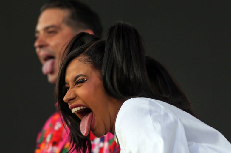 Apr 15, 2018; Indio, CA, USA; Cardi B performs at the Coachella Valley Music and Arts Festival at Empire Polo Club. Mandatory Credit: Jay Calderon/The Desert Sun via USA TODAY NETWORK
