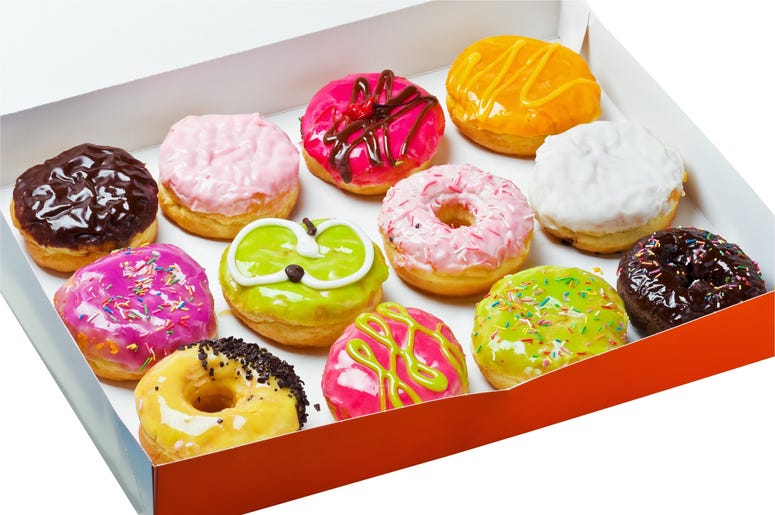 Box full of doughnuts
