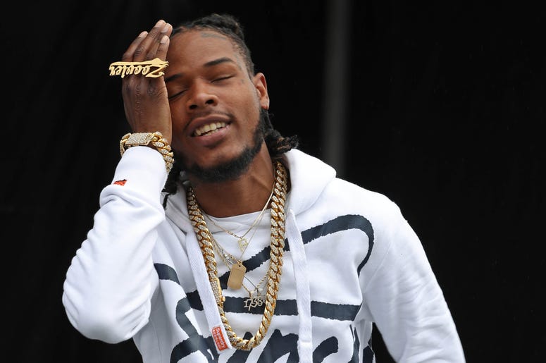 May 21, 2016; Baltimore, MD, USA; Fetty Wap entertains Infield Fest fans during the 141st running of the Preakness Stakes at Pimlico Race Course. Mandatory Credit: Mitch Stringer-USA TODAY Sports