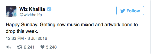 Wiz Khalifa Tweet