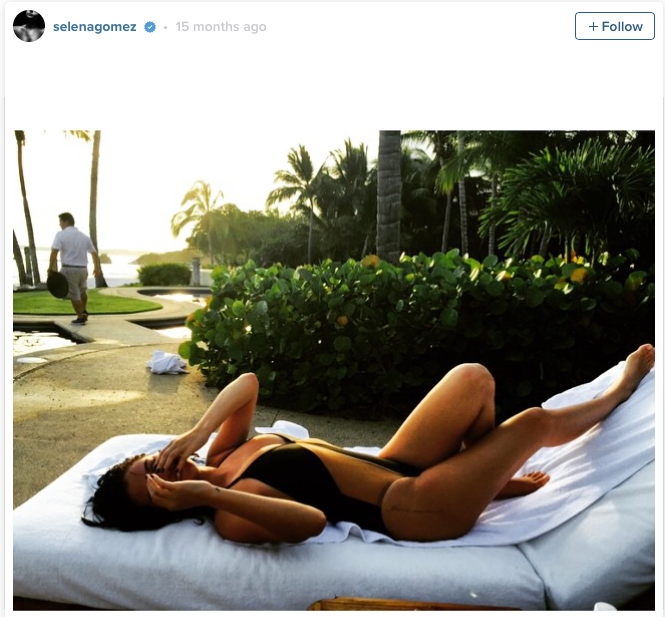 Selena Worked a Two-Toned One-Piece