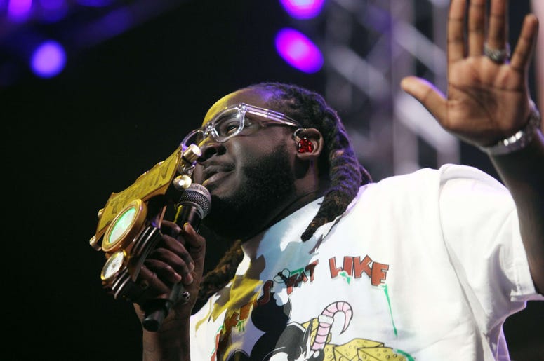 5 May 2011 - Los Angeles, CA - T-Pain performs at Wango Tango 2011 in Los Angeles, California. Photo Credit: Krista Kennell/Sipa Press/miscconcertwangotangokk.047/1105160209