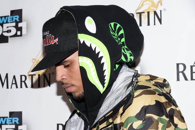 Singer Chris Brown attends the Power 105.1's Powerhouse 2014 at Barclays Center In the New York borough of Brooklyn, NY, on October 30, 2014.(Photo by Anthony Behar/Sipa USA)