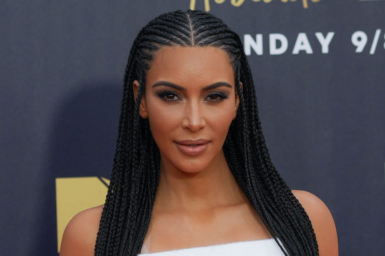 Caption: 6/16/2018 - Kim Kardashian attending the 2018 MTV Movie and TV Awards held at the Barker Hangar in Los Angeles, USA. (Photo by PA Images/Sipa USA) *** US Rights Only ***