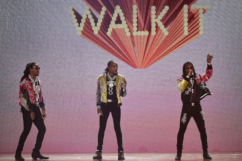LOS ANGELES - JUNE 24: Migos perform on the 2018 BET Awards at the Microsoft Theater on June 24, 2018 in Los Angeles, California. (Photo by Frank Micelotta/PictureGroup/Sipa USA)