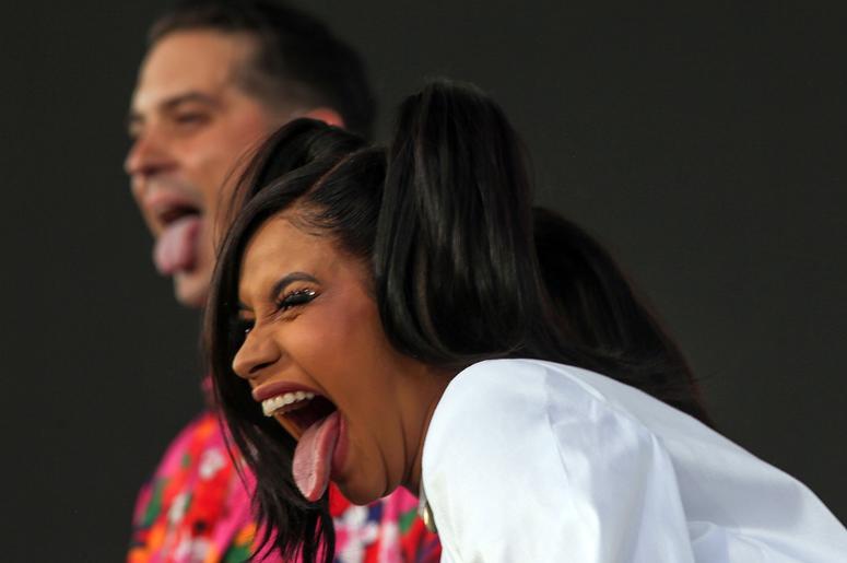 Apr 15, 2018; Indio, CA, USA; Cardi B performs at the Coachella Valley Music and Arts Festival at Empire Polo Club. Mandatory Credit: Jay Calderon/The Desert Sun via USA TODAY NETWORK