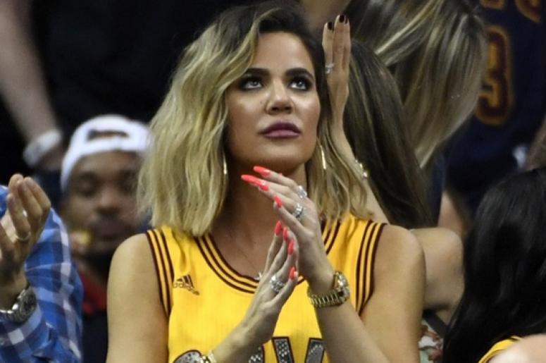 Jun 9, 2017; Cleveland, OH, USA; Reality TV star Khloe Kardashian in game four of the 2017 NBA Finals between the Cleveland Cavaliers and the Golden State Warriors at Quicken Loans Arena. Mandatory Credit: Kyle Terada-USA TODAY Sports