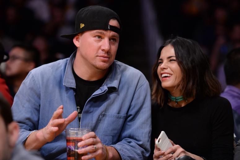 Dec 23, 2015; Los Angeles, CA, USA; Film actor Channing Tatum court side during the fourth quarter of the Los Angeles Lakers game against the Oklahoma City Thunder at Staples Center. Mandatory Credit: Robert Hanashiro-USA TODAY Sports