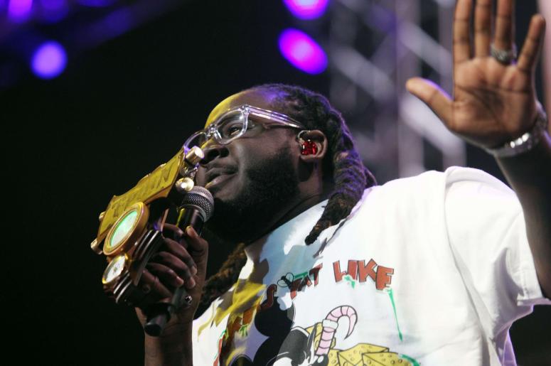 5 May 2011 - Los Angeles, CA - T-Pain performs at Wango Tango 2011 in Los Angeles, California. Photo Credit: Krista Kennell/Sipa Press/miscconcertwangotangokk.047/1105160209