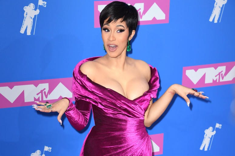 8/22/2018 - Cardi B arriving at the MTV Video Music Awards 2018, Radio City, New York. Photo credit should read: Doug Peters/EMPICS (Photo by PA Images/Sipa USA) *** US Rights Only ***