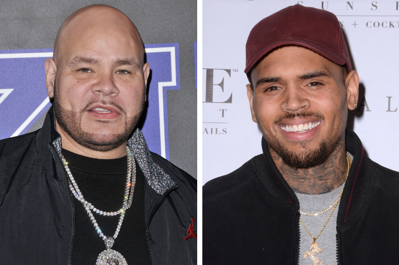 Fate Joe | Chris Brown Fat Joe arrives at the 2018 Rookie USA Fashion Show held at MILK in Los Angeles, CA on Thursday, February 15, 2018. / Chris Brown. Arrivals for the Chris Brown Listening Party For "Royalty" held at Hyde Sunset Kitchen + Cocktails.