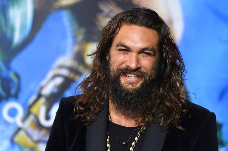 Jason Momoa arrives at the premiere of "Aquaman" at TCL Chinese Theatre in Los Angeles. Momoa on Wednesday, April 17, 2019 released a video in which he shaved off his signature beard and mustache in order to promote recycling. He started by saying farewel
