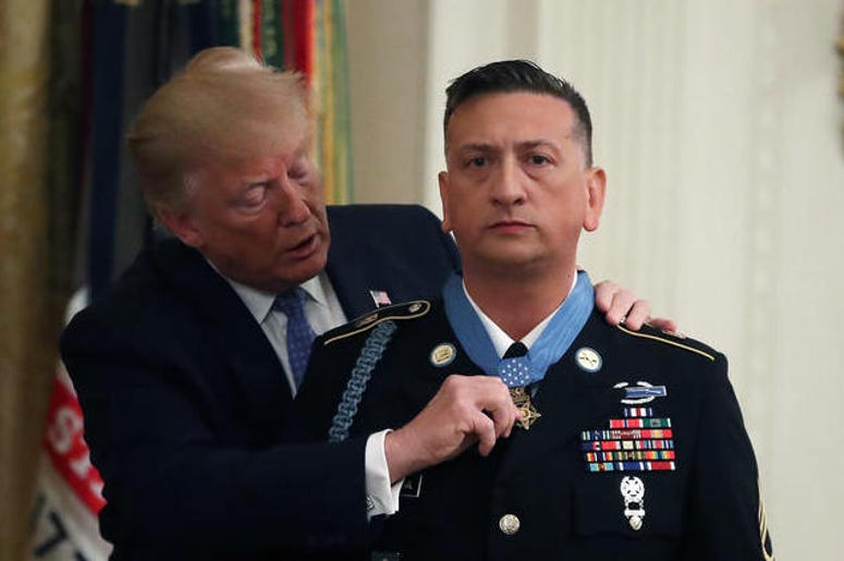Donald Trump awarding David Bellavia Medal of Honor